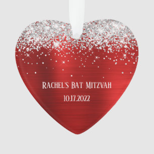Coeur Bat mitzvah de Parties scintillant rouge arg
