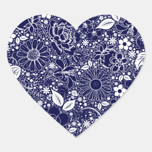 Cœur Beautés botaniques COEUR Bleu STICKER