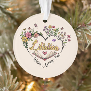 Coeur bibliothécaire floral