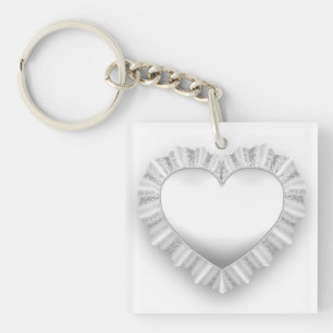 Coeur blanc de dentelle personnalisable