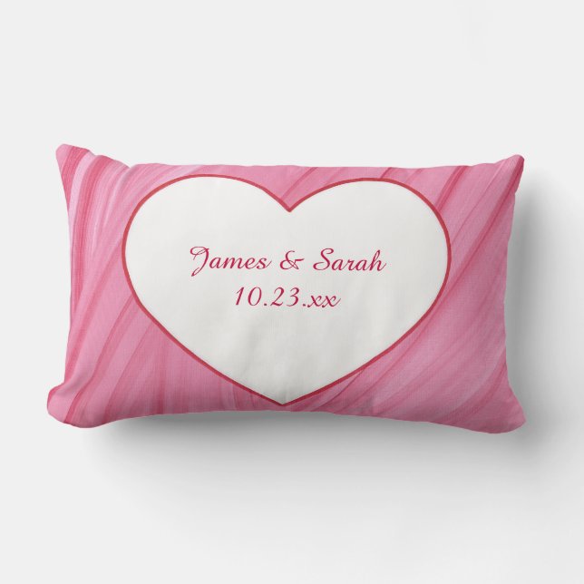 Coeur blanc sur le rouge rose mêle coussin personn (Recto)