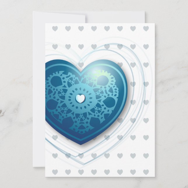 Coeur bleu, invitation (Devant)
