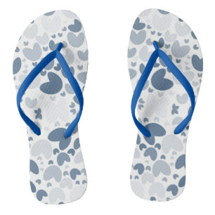 Coeur bleu paire de tongs