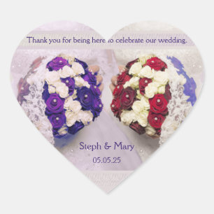 Cœur Bouquet Brides Sticker Coeur Mariage lesbien Favor