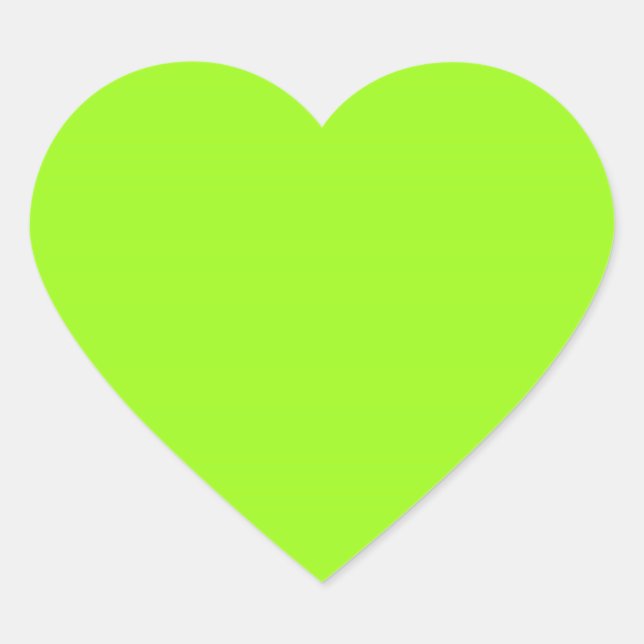 Cœur Bright Chartreuse Green Heart Sticker (Devant)