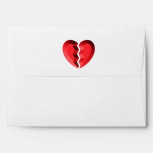 Coeur brisé / Enveloppe de carte de voeux