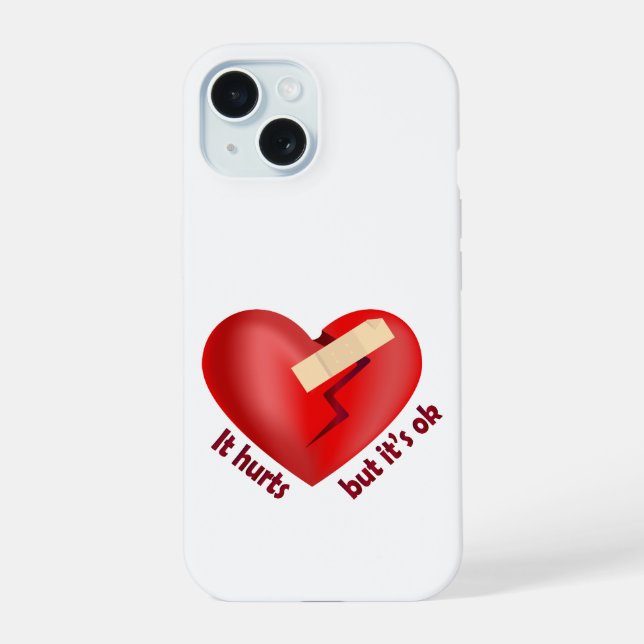 Coeur brisé guéri avec patch et citation de vie (Verso)