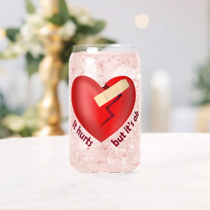 Coeur brisé guéri avec patch et citation de vie