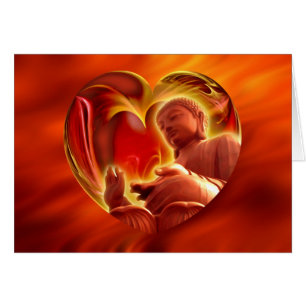 Coeur BUDDHA feu rouge