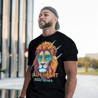 Cœur Calme, Rugissement Sauvage – T-shirt Lion Éne
