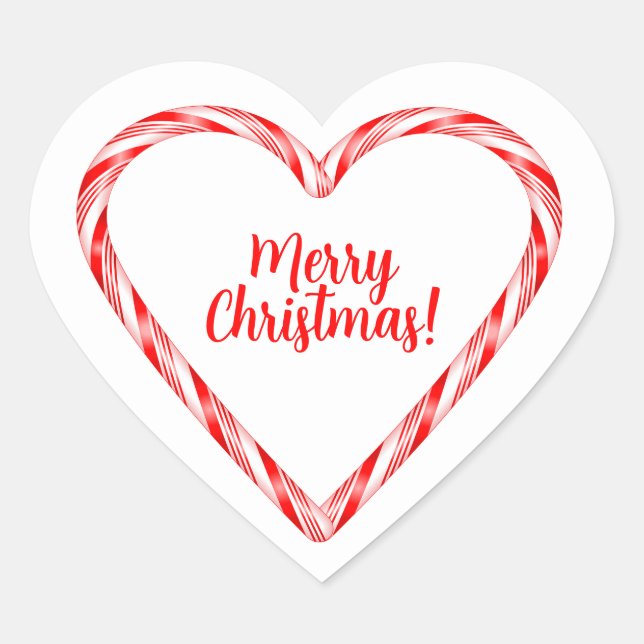 Cœur Candy Cane Heart Sticker (Devant)
