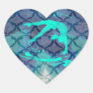 Coeur carré Gymnastique Danse Stickers Cheer