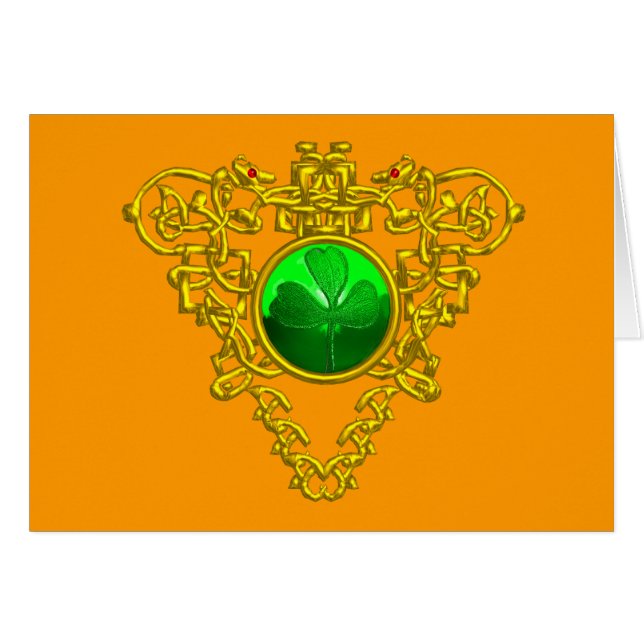 COEUR CELTIQUE DE SAINT PATRICK, orange (Devant horizontal)