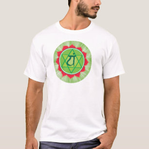 Coeur Chakra Anahata T-Shirt de base hommes, blanc