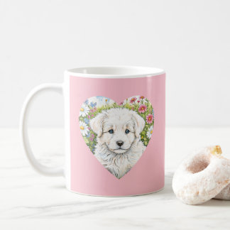Coeur Chien Chien Chien Chien Chien rose Mug