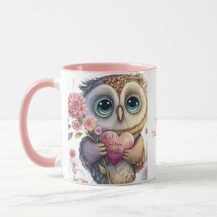 Coeur "Chouette aime toujours" Mug