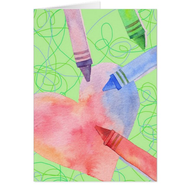 Coeur coloré - Carte de note (Devant)