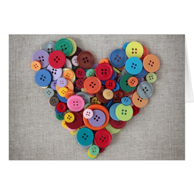 Coeur coloré de boutons (Devant horizontal)