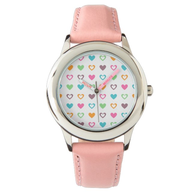 Coeur coloré Montres pour enfants remplies (devant)