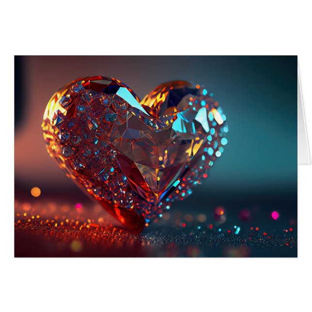 Coeur cristal rouge (Devant horizontal)