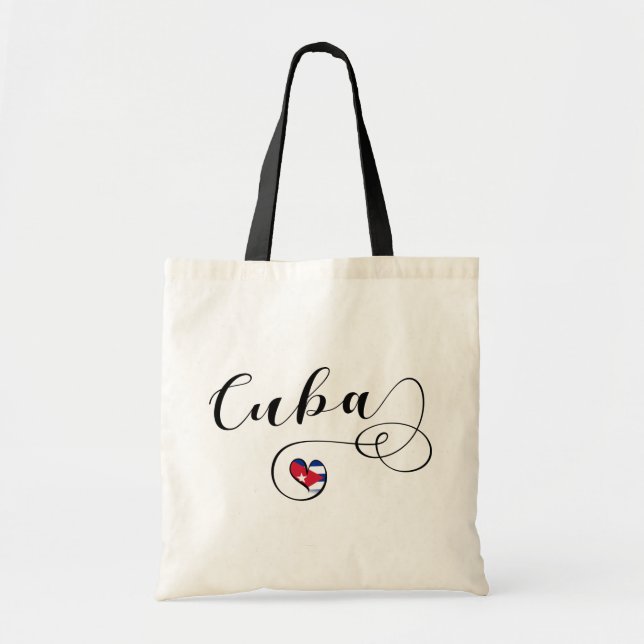 Coeur Cuba Drapeau, Drapeau cubain Sac fourre-tout (Devant)