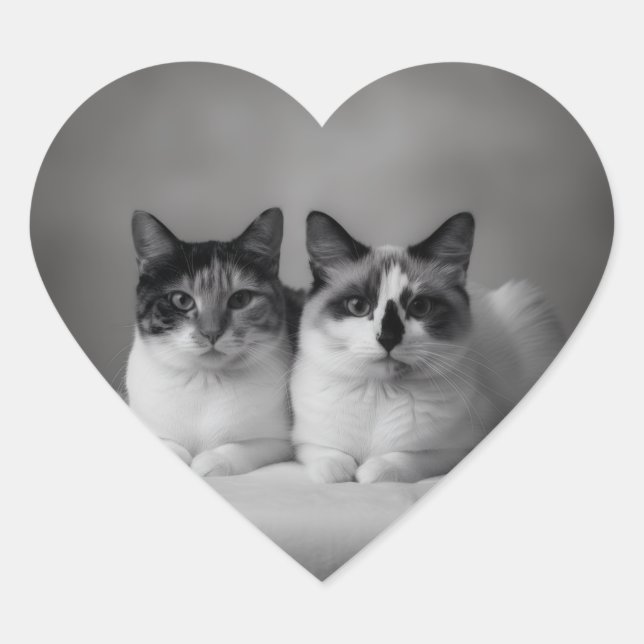 Cœur Custom Pet Portrait Heart Sticker (Devant)