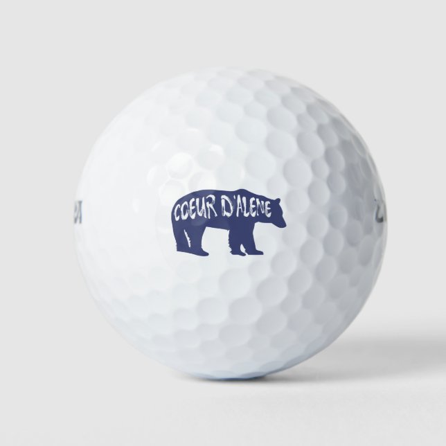 Coeur d'Alene Idaho Bear Golf Balls (Front)