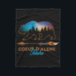 Coeur D'alene Idaho Bear Starry Night Travel Souve Fleece Blanket<br><div class="desc">Coeur D'alene Idaho Bear Starry Night Travel Souvenir</div>