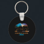 Coeur D'alene Idaho Bear Starry Night Travel Souve Keychain<br><div class="desc">Coeur D'alene Idaho Bear Starry Night Travel Souvenir</div>
