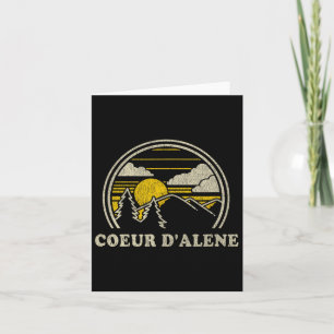 Coeur D'alene Idaho Id T Shirt Vintage Hiking Moun Card