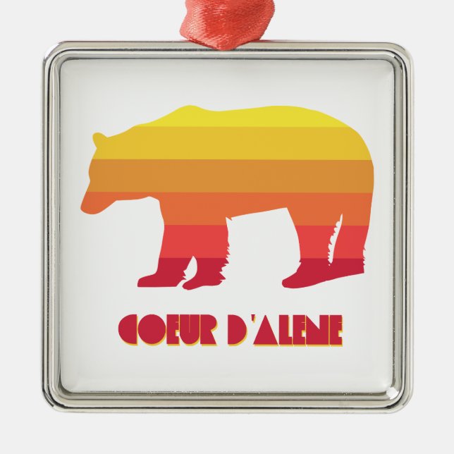 Coeur d'Alene Idaho Rainbow Bear Metal Ornament (Front)