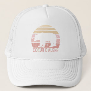 Coeur d'Alene Idaho Retro Bear Trucker Hat