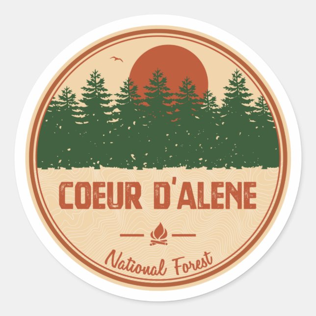 Coeur D'Alene National Forest Classic Round Sticker (Front)