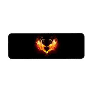 Cœur d'ange de feu avec des ailes