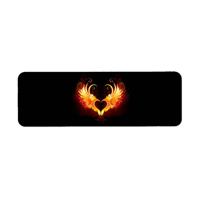 Cœur d'ange de feu avec des ailes (Devant)
