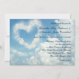 Coeur dans les nuages, Ciel Bleu Invitation romant