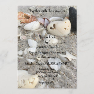 Coeur dans un Faire-part de mariage de coquille