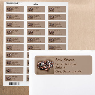 Cœur de boutons métalliques Bronze Adresse de reto
