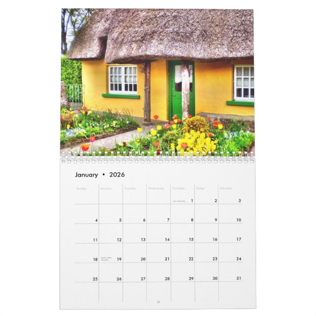 Coeur de calendrier de l'Irlande (Jan 2026)