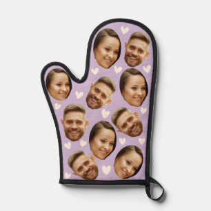 Cœur de couple en lilas avec photo personnalisée d