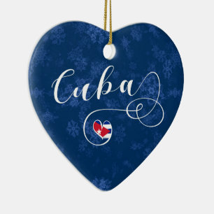 Coeur de Cuba, Ornement d'arbre de Noël, Cuba