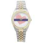 Coeur de dames sur la montre mince de Blue Line