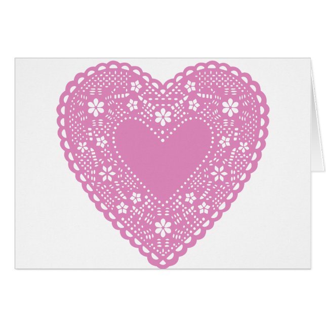 Coeur de dentelle rose (Devant horizontal)