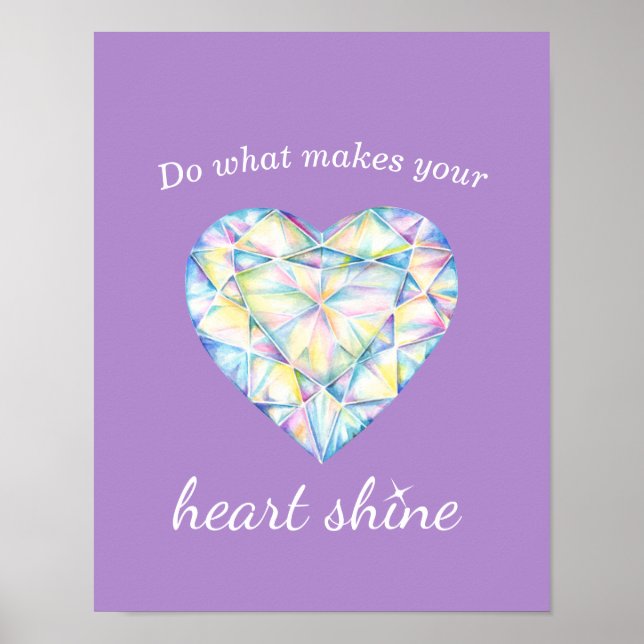 Cœur de diamant brillant slogan affiche d'art viol (Devant)
