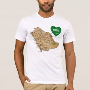 Coeur de drapeau de l'Arabie Saoudite et T-shirt