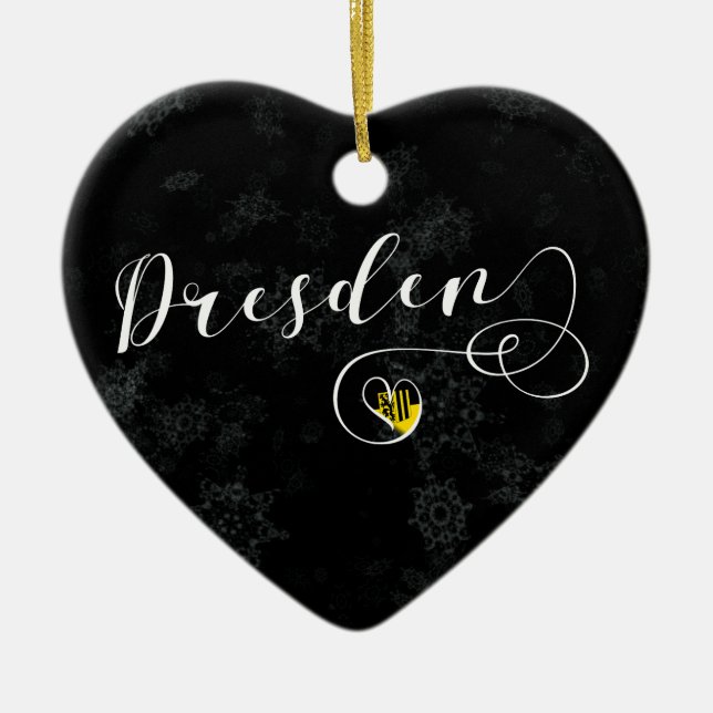 Coeur de Dresde, Ornement d'Arbre de Noël, Allemag (Devant)