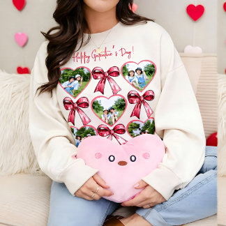 Cœur de Galentine Photo Collage Bow Sweatshirt pou