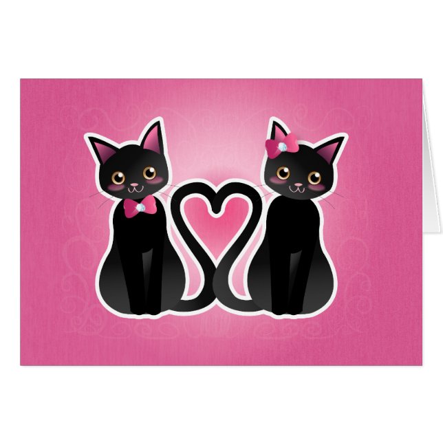 Coeur de Kitty - ver-carte de charbon de bois (Devant horizontal)