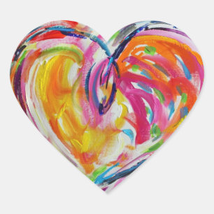 Coeur de la joie Peinture Stickers Art Étiquette
