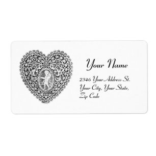COEUR DE LACE CUPID, noir et blanc